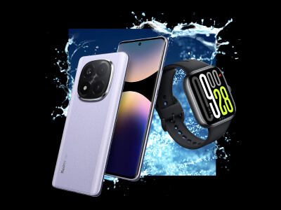 smartfón a vodeodolné hodinky Xiaomi