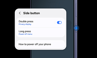 Privacy Display – side button
