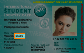 Umiestnenie priezviska držiteľa na karte