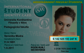 Umiestnenie čísla vašej ISIC, ITIC alebo EURO<26 karty