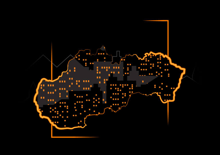 kockovana mapa Slovenska
