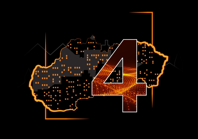 mapa Slovenska s číslom 4 pre 4 mesiace zdarma