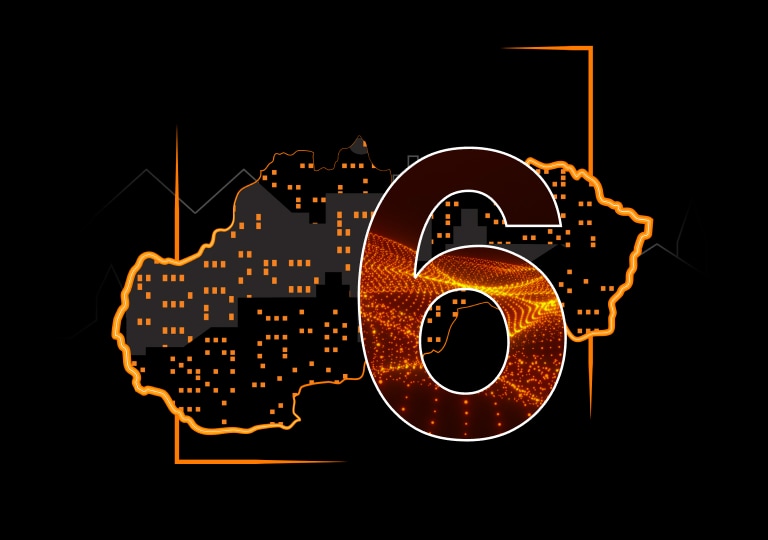 mapa Slovenska s číslom 6 pre 6 mesiacov zdarma