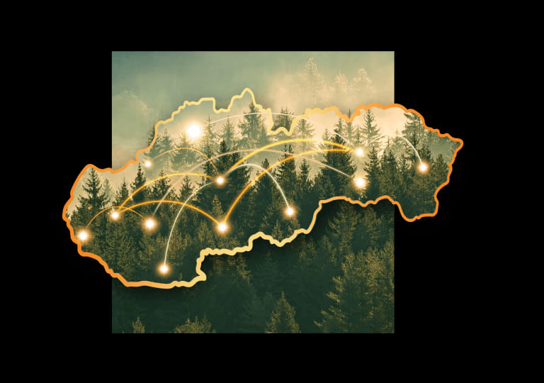 ilustračná mapa Slovenska