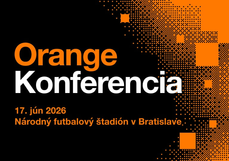 text Orange konferencia, 17. jún 2026, Národný futbalový štadión v Bratislave