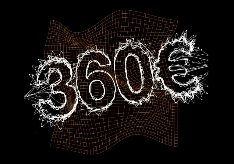 nápis 360 € na čiernom pozadí