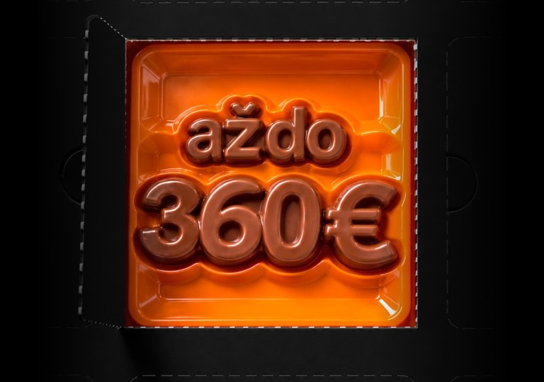 až do 360 € - nápis v oranžovej krabici