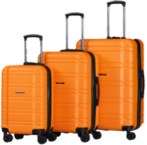 tri oranžové kufre