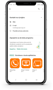 display telefónu s aplikáciou Môj Orange