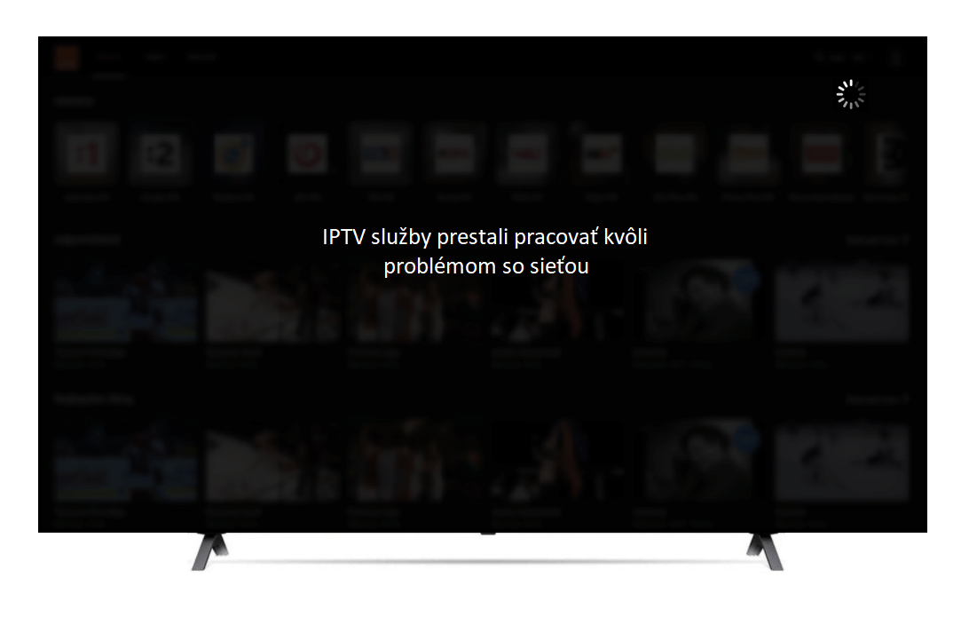ukážka problému s IPTV službami v televízii