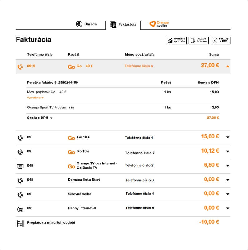 fakturácia