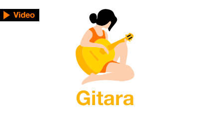 ilustračný obrázok ženy hrajúcej na gitaru