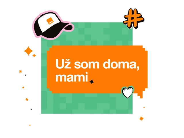 ilustrácia s bublinou Už som doma, mami