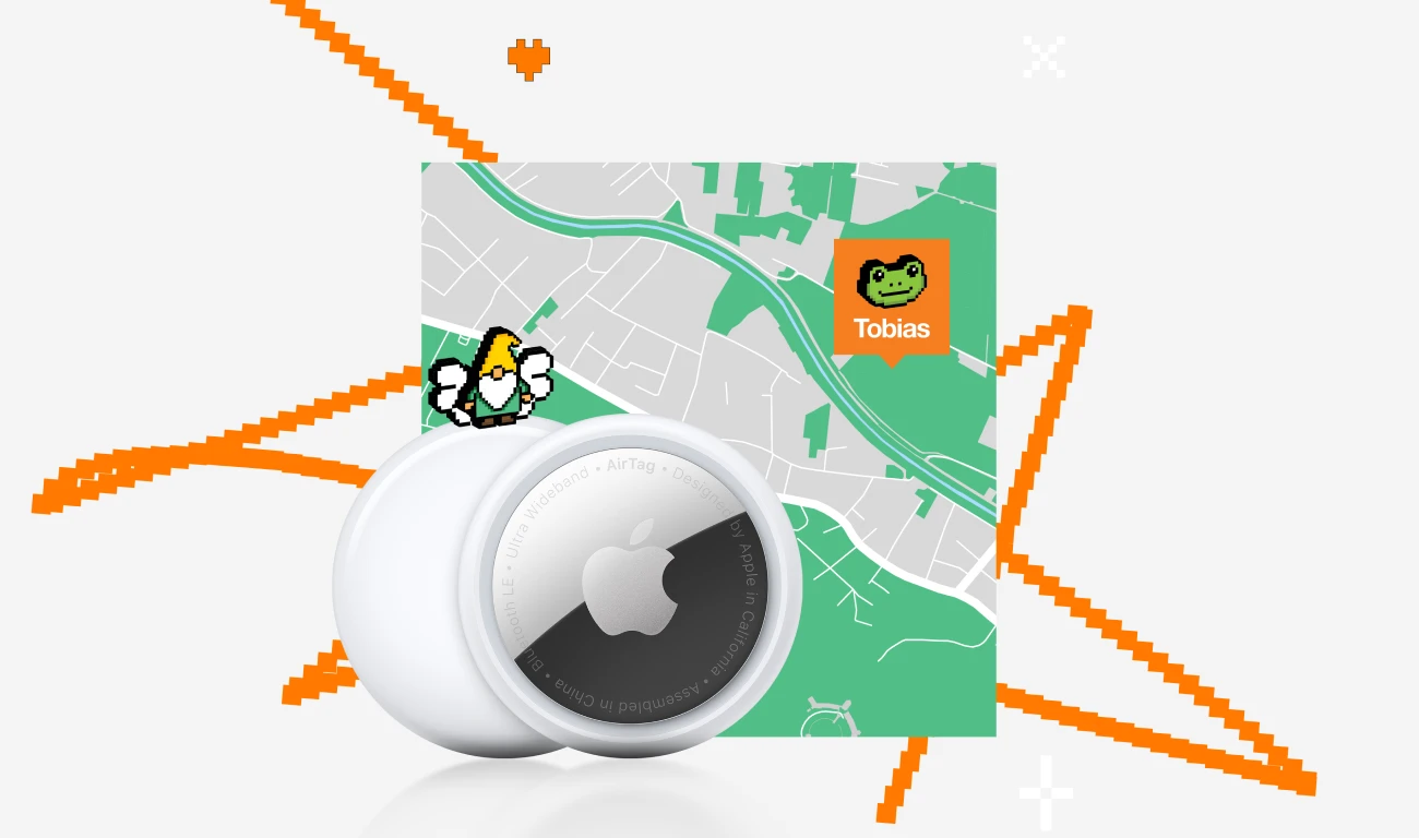 mapa s Apple AirTagom