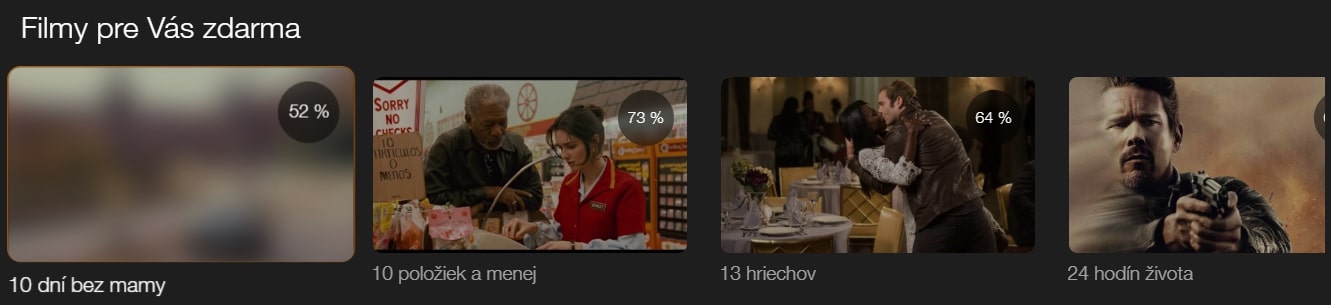 obrazovka Filmy pre vás zdarma