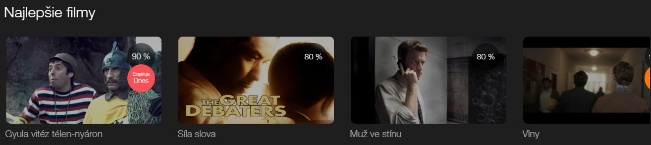 obrazovka Najlepšie filmy