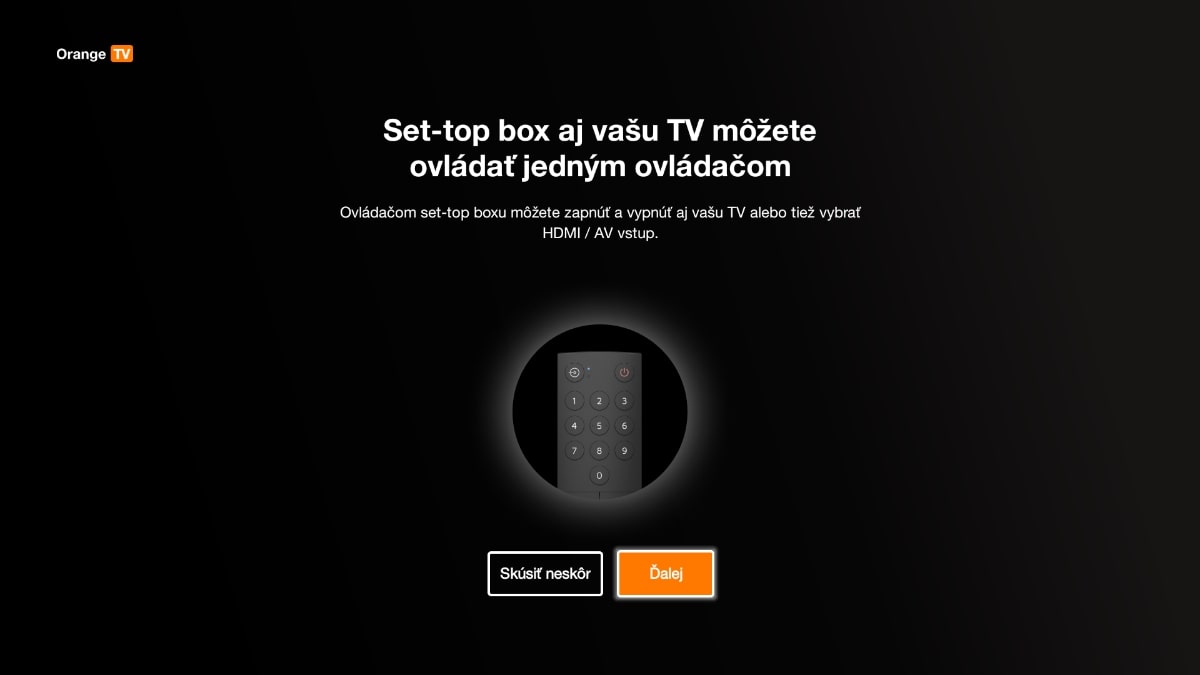 párovanie ovládača s televíziou a set-top boxom