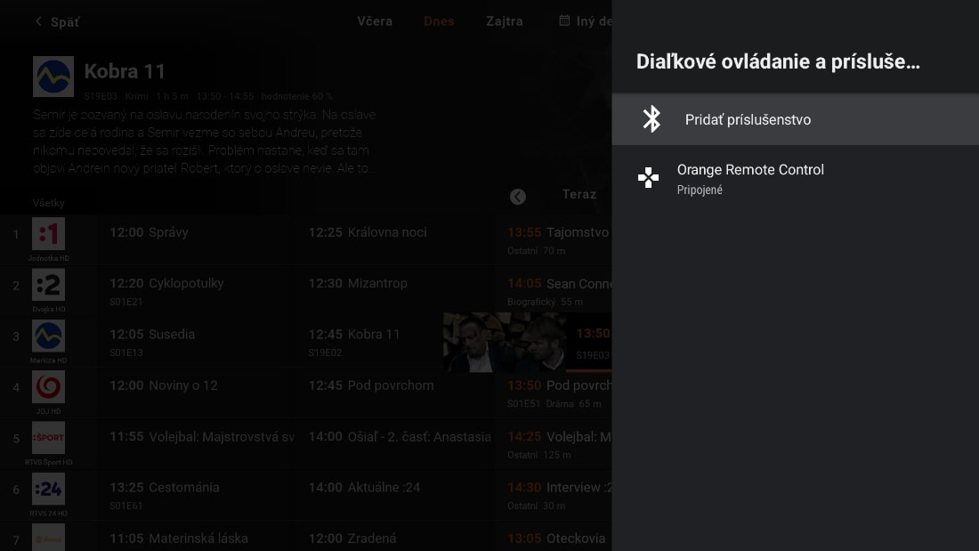 obrazovka pridania príslušenstva