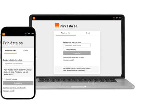 ukážka prihlásenia na mobile a notebooku