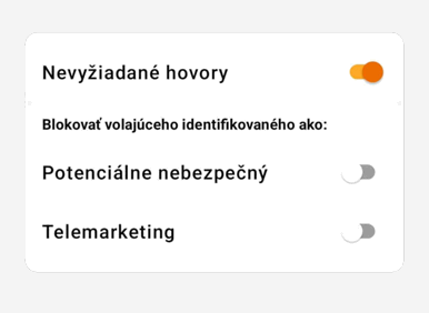 ukážka aplikácie Môj Orange - blokovanie hovorov
