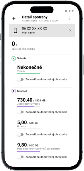 ukážka aplikácie Môj Orange