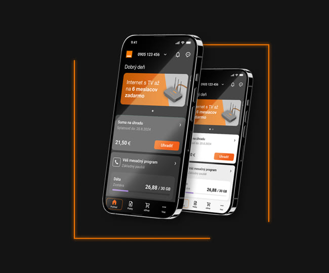 ukážka mobilnej aplikácie Môj Orange