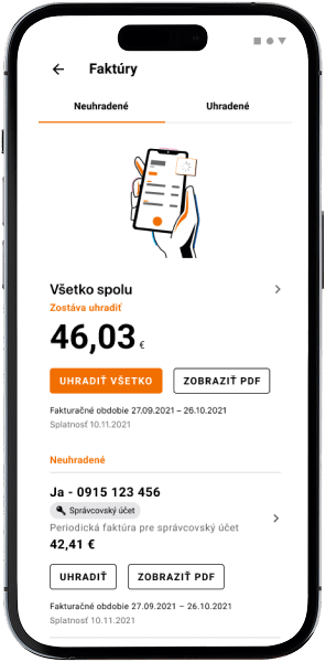 ukážka aplikácie Môj Orange