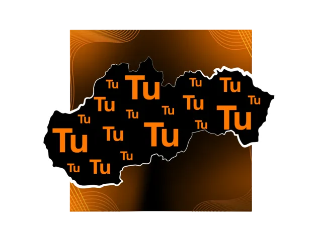 mapa Slovenska s nápismi Tu
