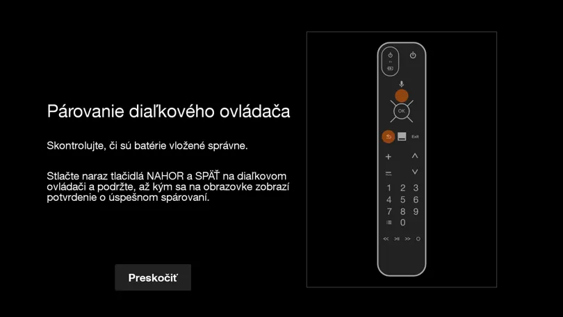 párovanie diaľkového ovládača