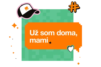 ilustrácia s bublinou Už som doma, mami