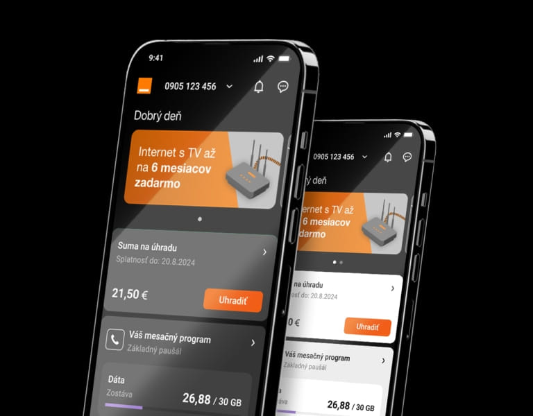 aplikácia Môj Orange v telefóne